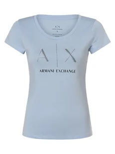 Armani Exchange Koszulka damska Kobiety Bawełna niebieski nadruk, S - Koszulki i topy damskie - miniaturka - grafika 1