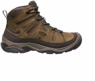 Buty trekkingowe męskie - Buty trekkingowe męskie KEEN CIRCADIA MID WP BISON/BRINDLE skórzane wodoodporne i oddychające (KE-1026769) - miniaturka - grafika 1