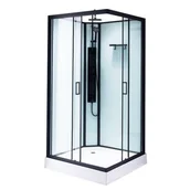 Kabiny z hydromasażem - Kabina prysznicowa zabudowana na niskim brodziku kwadratowa 80x80 LISA-80 - miniaturka - grafika 1