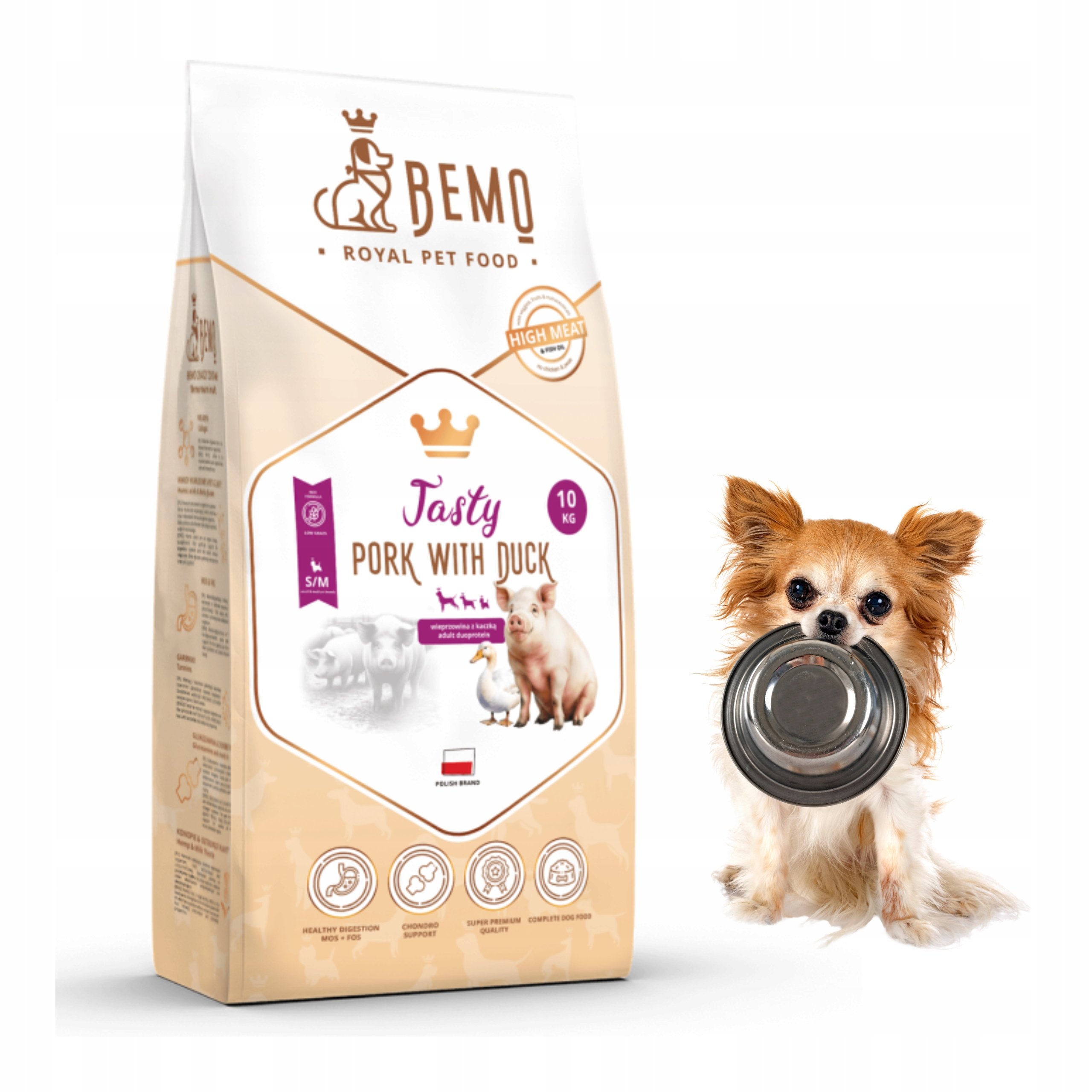 Karma Sucha Dla Psa Bemo Tasty 10 Kg S/m Wieprzowiną I Kaczką Małych Ras