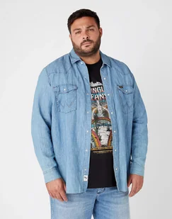 Wrangler Ls Workshirt Męska Koszula Jeansowa Light Hemp W5D1Bnh97-M - Koszule męskie - miniaturka - grafika 1