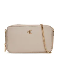 Torebki damskie - Torebka Calvin Klein Minimal Mono Camera Bag LV04K1086G Beżowy - miniaturka - grafika 1