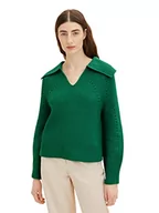 Swetry damskie - TOM TAILOR Damski sweter 1035297, 31032 - Vivid Leaf Green, XL - miniaturka - grafika 1