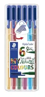 Cienkopisy - Staedtler GDD Grupa Dystrybucyjna Daccar flamastry w naturalnych kolorach, Triplus, 6 sztuk - miniaturka - grafika 1