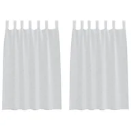 Zasłony - vidaXL Zasłony z zasłonami 2 pcs Jasny szary 140 x 140 cm Poliester - miniaturka - grafika 1