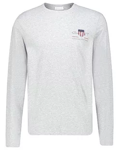 GANT Męski T-Shirt Reg Medium Archive Shield Ls T, szary melanż, 5XL - Koszulki męskie - miniaturka - grafika 1