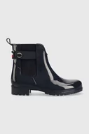 Kalosze damskie - Tommy Hilfiger kalosze Ankle Rainboot With Metal Detail damskie kolor granatowy - miniaturka - grafika 1