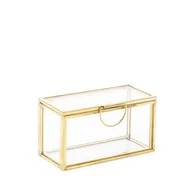 Pudełka i szkatułki - Szkatułka na biżuterię GRAZIA mini złota 9x4x5cm - miniaturka - grafika 1
