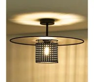 Lampy sufitowe - Duolla - Żyrandol natynkowy TOKYO RATTAN 1xE27/15W/230V śr. 50 cm czarny/srebrny - miniaturka - grafika 1