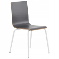 Fotele i krzesła biurowe - Krzesło Do Restauracji Laminowane Werdi B Biały/szary Solidne - miniaturka - grafika 1