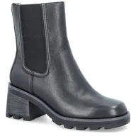 Botki damskie - CAPRICE BOTKI SKÓRZANE CZARNE NA OBCASIE NA ZAMEK DAMSKIE 41 6AA - miniaturka - grafika 1