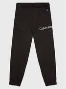 Spodnie i spodenki dla dziewczynek - Calvin Klein Jeans Spodnie dresowe Disrupted Inst. Logo IU0IU00323 Czarny Regular Fit - miniaturka - grafika 1