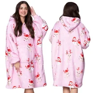 Bluzy damskie - KOC BLUZA Oversize Ciepła Gruba KOCOBLUZA 2w1 XXL RENIFER Futrzak [KB-W37] - miniaturka - grafika 1