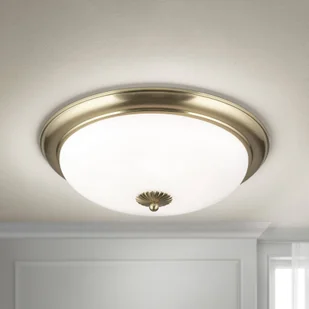 ORION Lampa sufitowa Empire, Ø 48 cm, mosiądz, matowe opalowe szkło - Lampy sufitowe - miniaturka - grafika 1