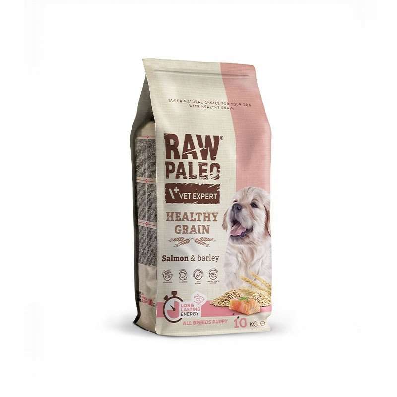 Raw Paleo Healthy Grain Puppy Salmon Barley Sucha Karma Z Łososiem Dla Psów Dorosłych 10kg