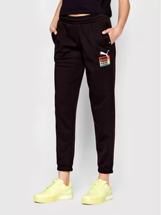 Puma Spodnie dresowe Brand Love 534353 Czarny Regular Fit - Spodnie sportowe damskie - miniaturka - grafika 1