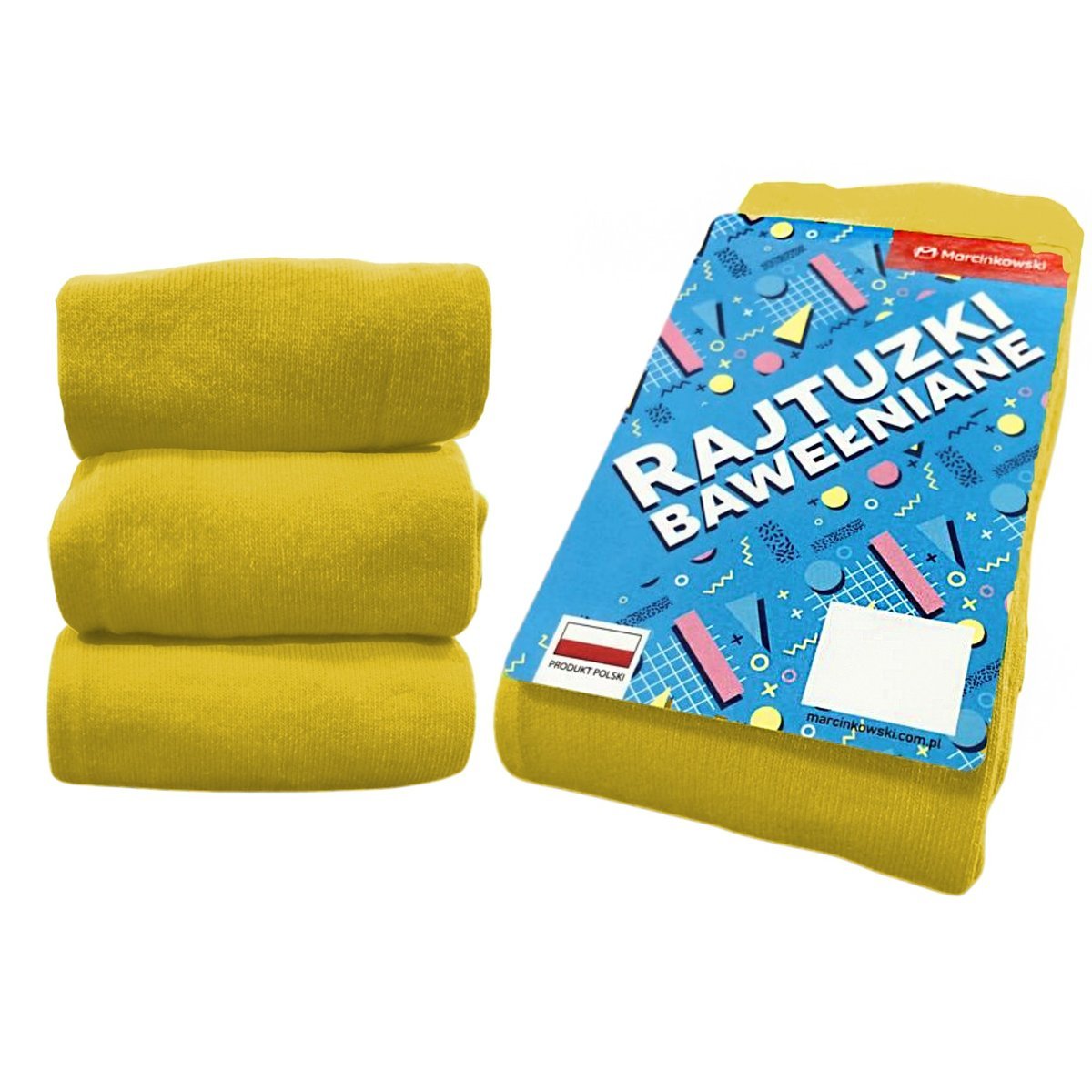 Rajstopy Dziecięce Bawełniane Rajtuzy Ciepłe Grube Zimowe Dla Chłopca Dziewczynki 104-110 Żółte