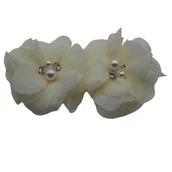 Sztuczne kwiaty - Kwiat Ozdobny Z Materiału Écru 2 Szt. Nr. 12 - miniaturka - grafika 1