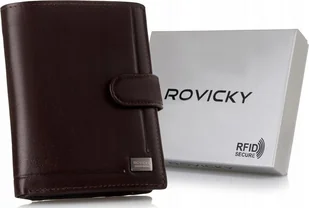 Rovicky Skórzany męski portfel Rovicky PC-104L-BAR RFID NoSize - Portfele - miniaturka - grafika 1