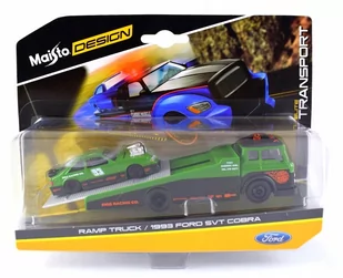 Maisto, model kolekcjonerski Ramp Truck + 1993 Ford Svt Cobra - Samochody i pojazdy dla dzieci - miniaturka - grafika 1