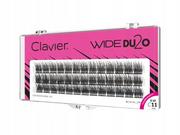 Sztuczne rzęsy i akcesoria - Clavier - WIDE DU2O - Kępki sztucznych rzęs o podwójnej objętości - 11 mm - miniaturka - grafika 1