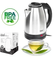 Czajniki elektryczne - DUŻY MOCNY STALOWY CZAJNIK NIERDZEWNY elektryczny bezprzewodowy IDEAL 1,8L - miniaturka - grafika 1