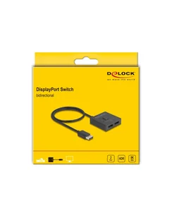 DeLOCK DisplayPort Switch 2 > 1 bidirectional 8K Kolor: CZARNY, 50cm 18906 - Akcesoria do monitorów - miniaturka - grafika 1