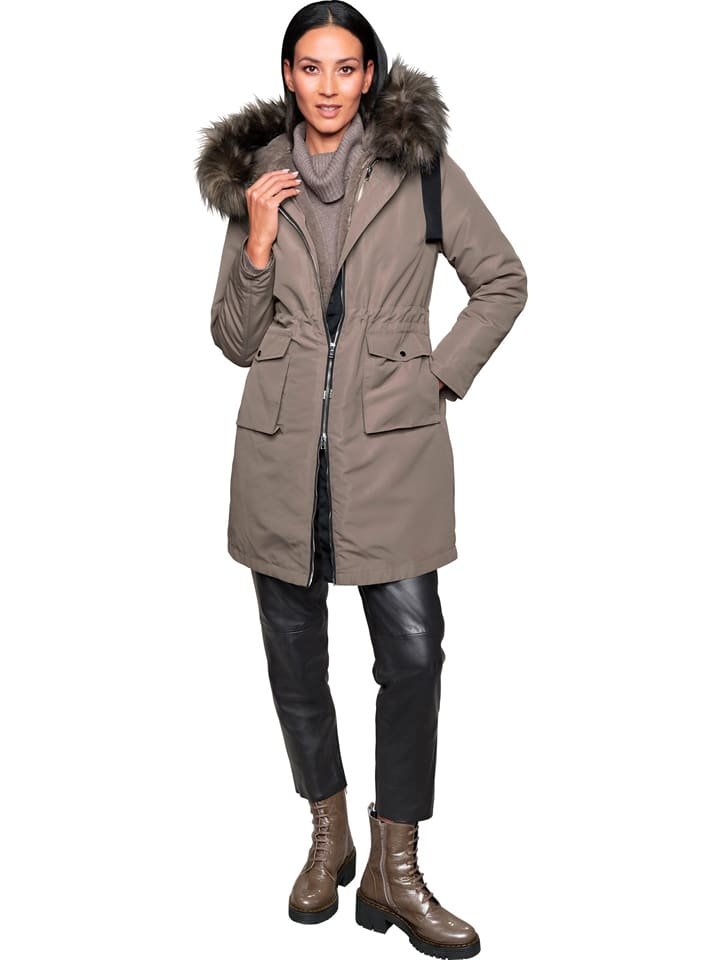 Heine Płaszcz puchowy 3w1 w kolorze szarobrązowym