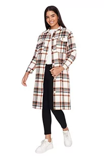 Trendyol Damen Skromny Regular Basic Plaid Webstoff Winterjacke Płaszcz damski, Kolor: pomarańczowy, XL - Płaszcze damskie - miniaturka - grafika 1