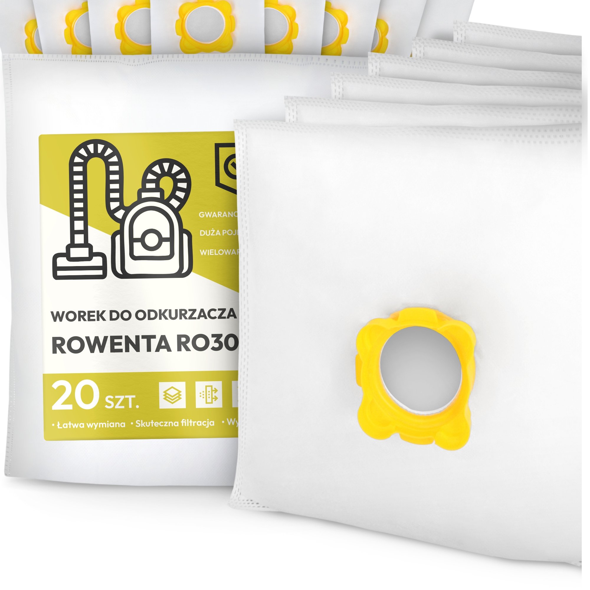 20x Worek do Odkurzacza Rowenta RO3011 Syntetyczny Mikrowłókna Duży Work G9