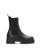 Botki damskie - Czarne trzewiki damskie - miniaturka - grafika 1