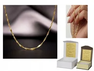 Biżuteria dla dzieci - Złoty łańcuszek srebro pozłacane splot singapur 40 cm DEDYKACJA S3 - miniaturka - grafika 1