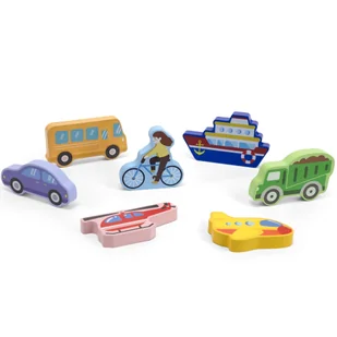 VIGA Drewniane Puzzle Układanka Montessori 2w1 Figurki Pojazdy - Układanki dla dzieci - miniaturka - grafika 10