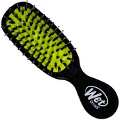 Szczotki i grzebienie do włosów - Wet Brush Mini Shine Enhancer czarna kompaktowa szczotka z włosiem dzika, nabłyszcza i wygładza - miniaturka - grafika 1