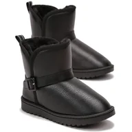 Śniegowce damskie - Botki Śniegowce Wysokie Dziecięce Czarne Wygodne Na Zimę Lekkie Z Futerkiem Mocno Ocieplane Cieple Eleganckie 30 - miniaturka - grafika 1