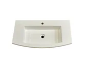 Umywalki - Umywalka wpuszczana w blat, zaokrąglona, biała, 90,5 x 43 cm - miniaturka - grafika 1