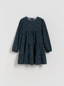 Sukienki i spódniczki dla dziewczynek - Reserved - Wzorzysta sukienka - granatowy - miniaturka - grafika 1