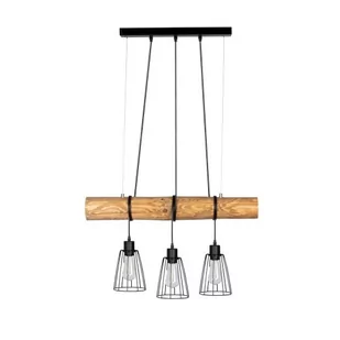 Spotlight Ekologiczna LAMPA wisząca TRABO SZORT 68204304 ekologiczna OPRAWA drewniany ZWIS klatki sosna bejcowana czarne 68204304 - Lampy sufitowe - miniaturka - grafika 1