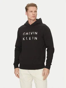 Calvin Klein Bluza Enlarged Logo K10K114261 Czarny Regular Fit - Bluzy męskie - miniaturka - grafika 1