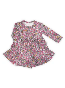 Dziewczęca sukienka z długim rękawem w kolorową łąkę różowa Nicol,r.80 - Sukienki Dziewczęca sukienka z długim rękawem w kolorową łąkę różowa Nicol,r.80 - Sukienki - miniaturka - grafika 1