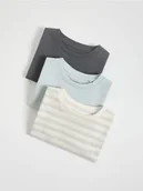 Bluzki dla niemowląt - Reserved - Bawełniany longsleeve 3 pack - złamana biel - miniaturka - grafika 1