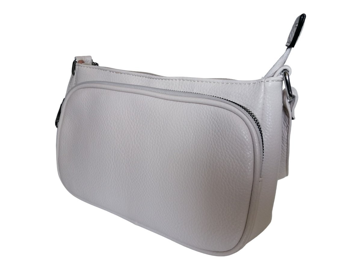 Klasyczna Beżowa Modna Torebka Damska ~ Mała Listonoszka Damska Na Ramię