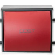 Skrzynki na listy - Skrzynka Wolnostojąca czerwona nowoczesna na stojaku otwierana POST - miniaturka - grafika 1