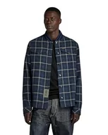 Kurtki męskie - G-STAR RAW Męska kurtka bomber Collar Overshirt Jacket, Wielokolorowy (Rank Blue Dash Check D20662-d406-g085), XL - miniaturka - grafika 1