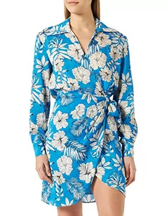 Pinko Damska sukienka z nadrukiem żakardowym na co dzień, TBN_turkusowy/masło/czarny, 8, Tbn_turkus, masło/czarny, 30 - Sukienki - miniaturka - grafika 1