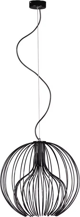 Lampa wisząca Lumes Czarna okrągła lampa wisząca loftowa - S541-Seva