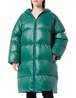 Bluzy damskie - True Religion Damska bluza z kapturem NO DOWN Parka, zielona, standardowa - miniaturka - grafika 1