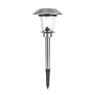 Inspire Lampa solarna wbijana Vesbio srebrna IP44 LED - Lampy ogrodowe - miniaturka - grafika 1