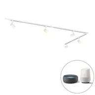 Lampy sufitowe - QAZQA Inteligentny system szynowy biały 1-fazowy 5 świateł z Wi-Fi GU10 - Jeana - miniaturka - grafika 1