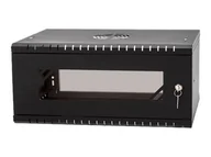 Szafy rack - NETRACK Hanging cabinet ECO-Line Rack 19inch 4U / 350mm - black glass door - miniaturka - grafika 1